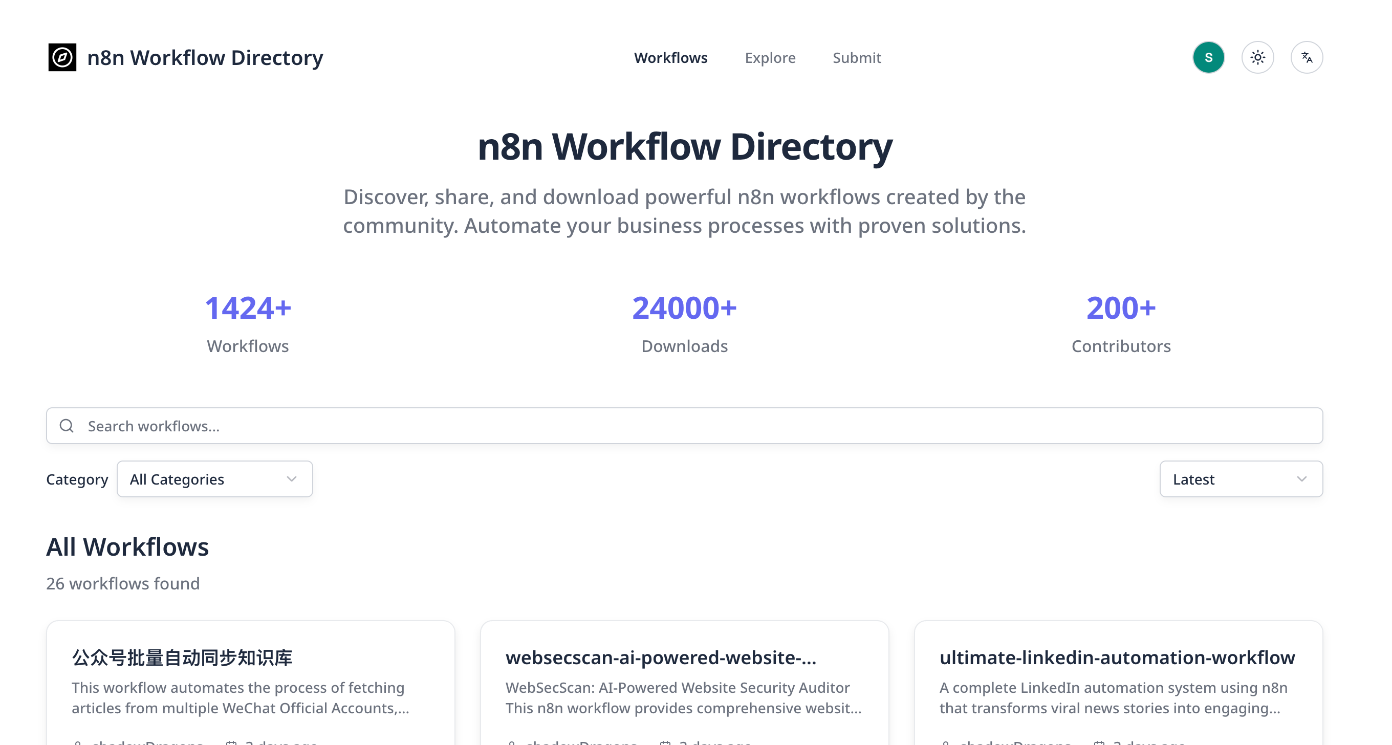 n8n Workflow Directory - Discover and Share Automation Workflows